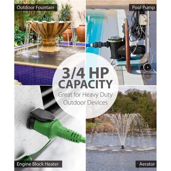 Outdoor 15A 24-Hour Mechanical Light Timer, 3-Prong ETL Listed Water Resistance - Picture 7 of 8